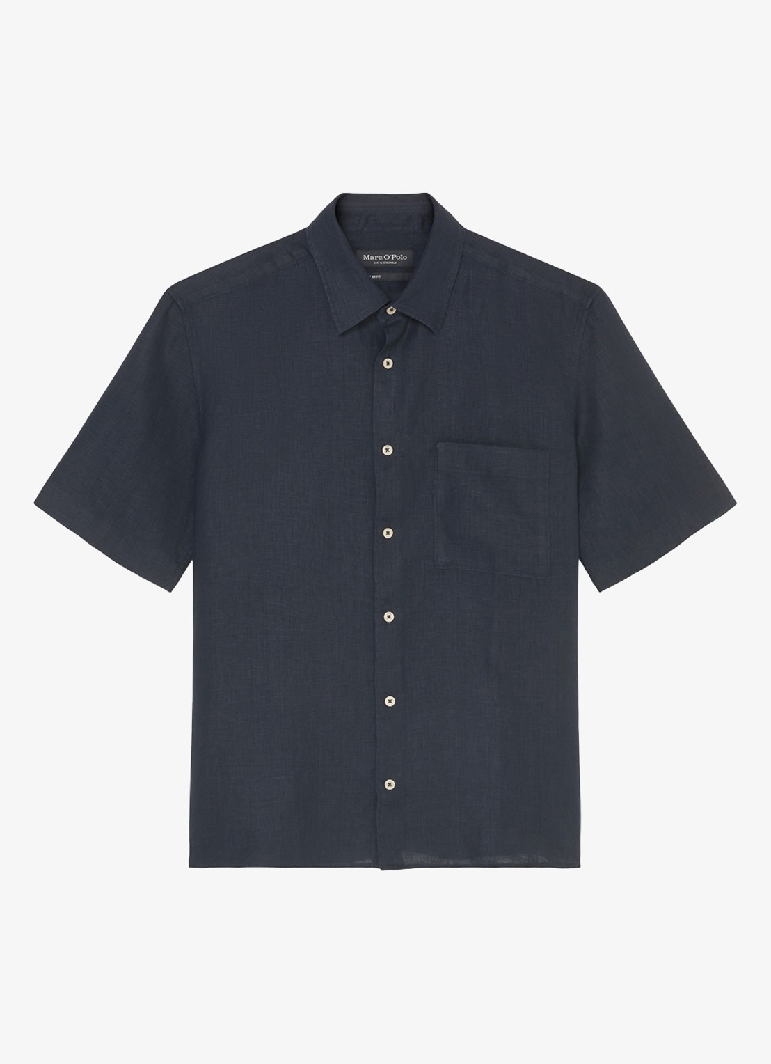 Marc O'Polo Regular fit overhemd van linnen - voorkant dark navy-898 / blauw