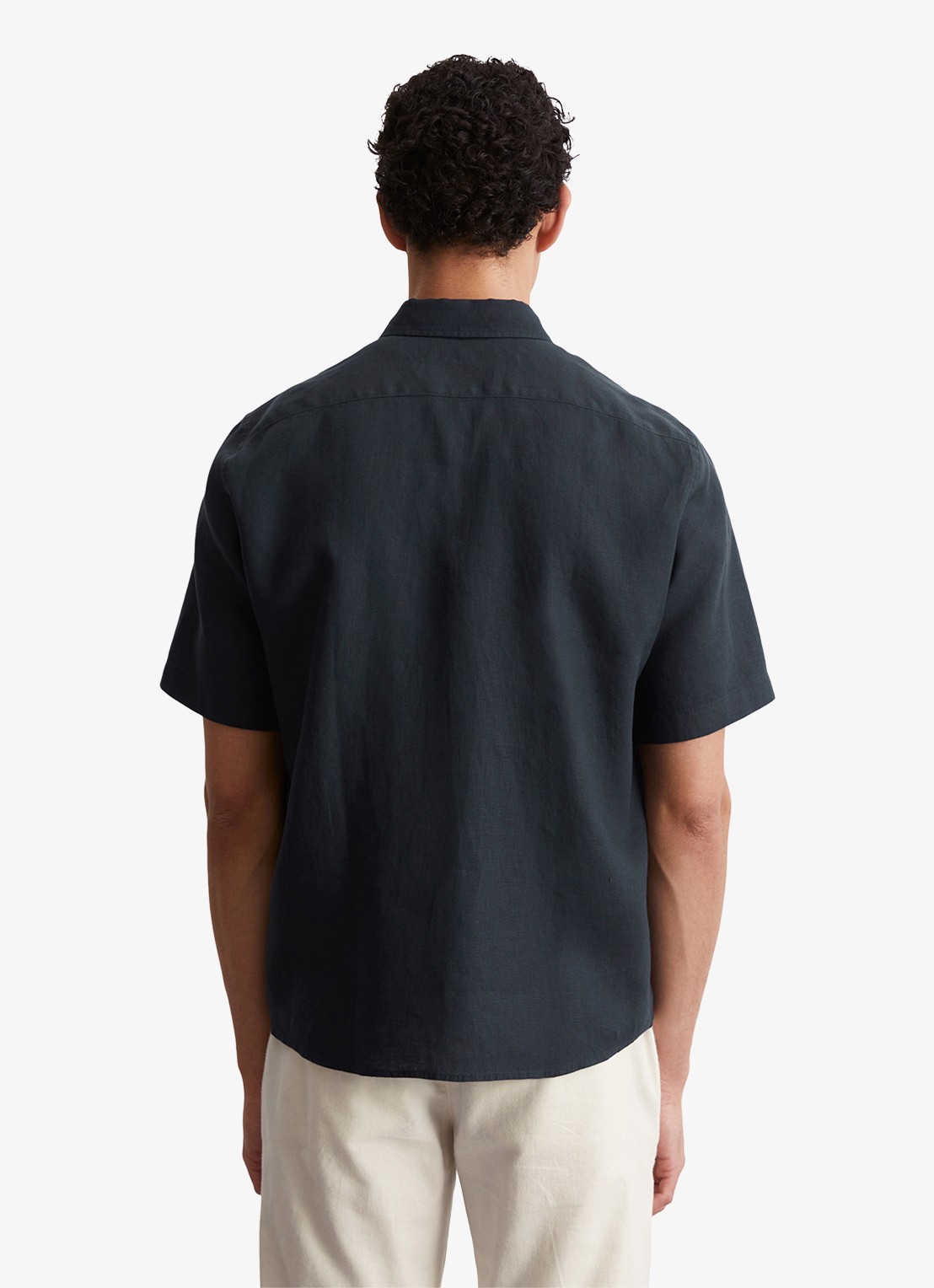 Marc O'Polo Regular fit overhemd van linnen - achterkant 5 dark navy-898 / blauw