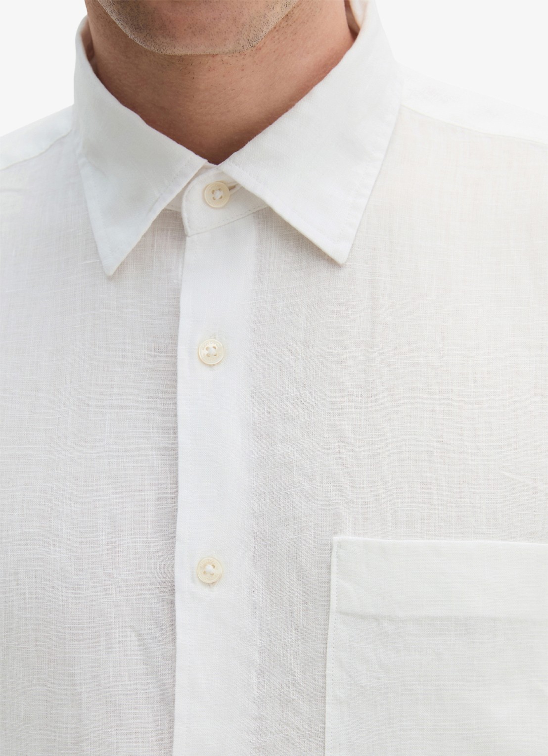 Marc O'Polo Regular fit overhemd van linnen - detail 2 gebroken wit