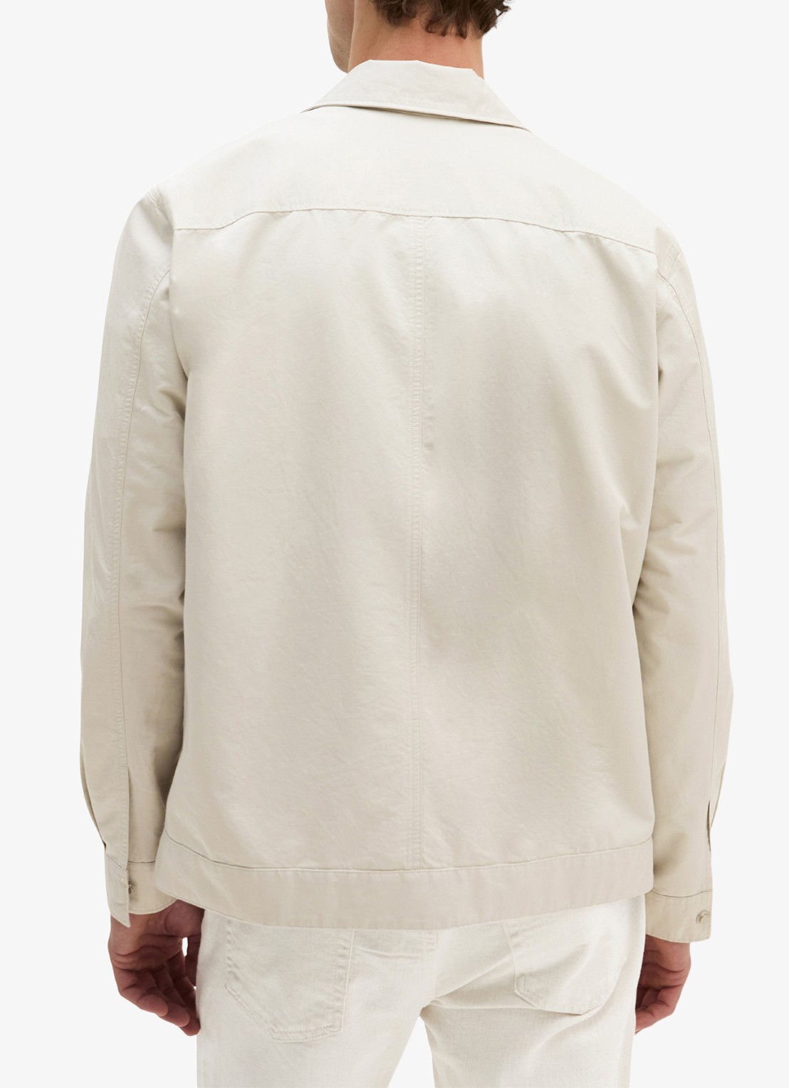 Marc O'Polo Regular fit overhemd van linnenblend met rits - achterkant 5 grey kit-0922 / grijs