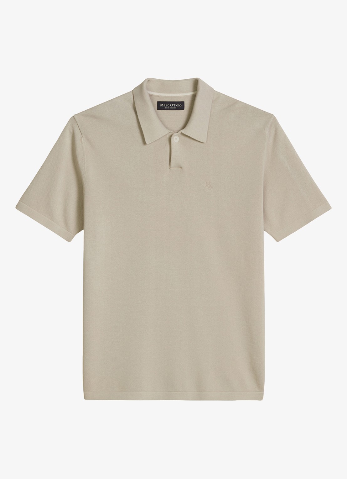 Marc O'Polo Regular fit polo met borduring - voorkant 4 beige