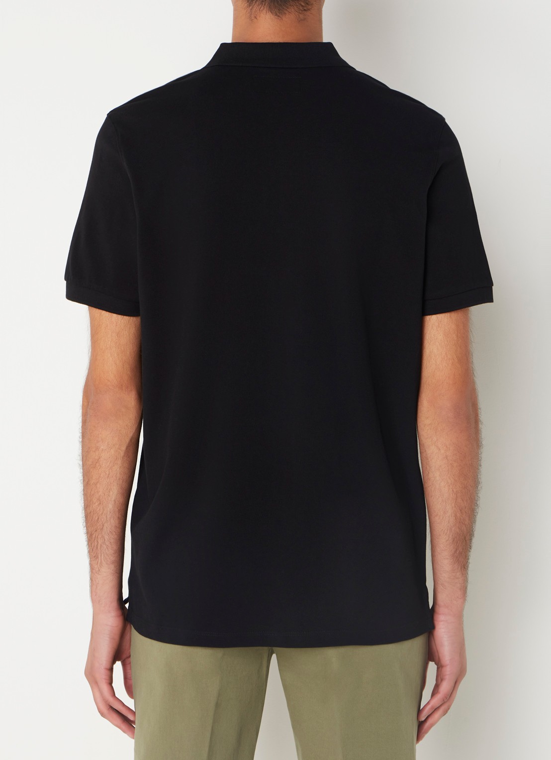 Marc O'Polo Regular fit polo met logoborduring - achterkant 2 zwart