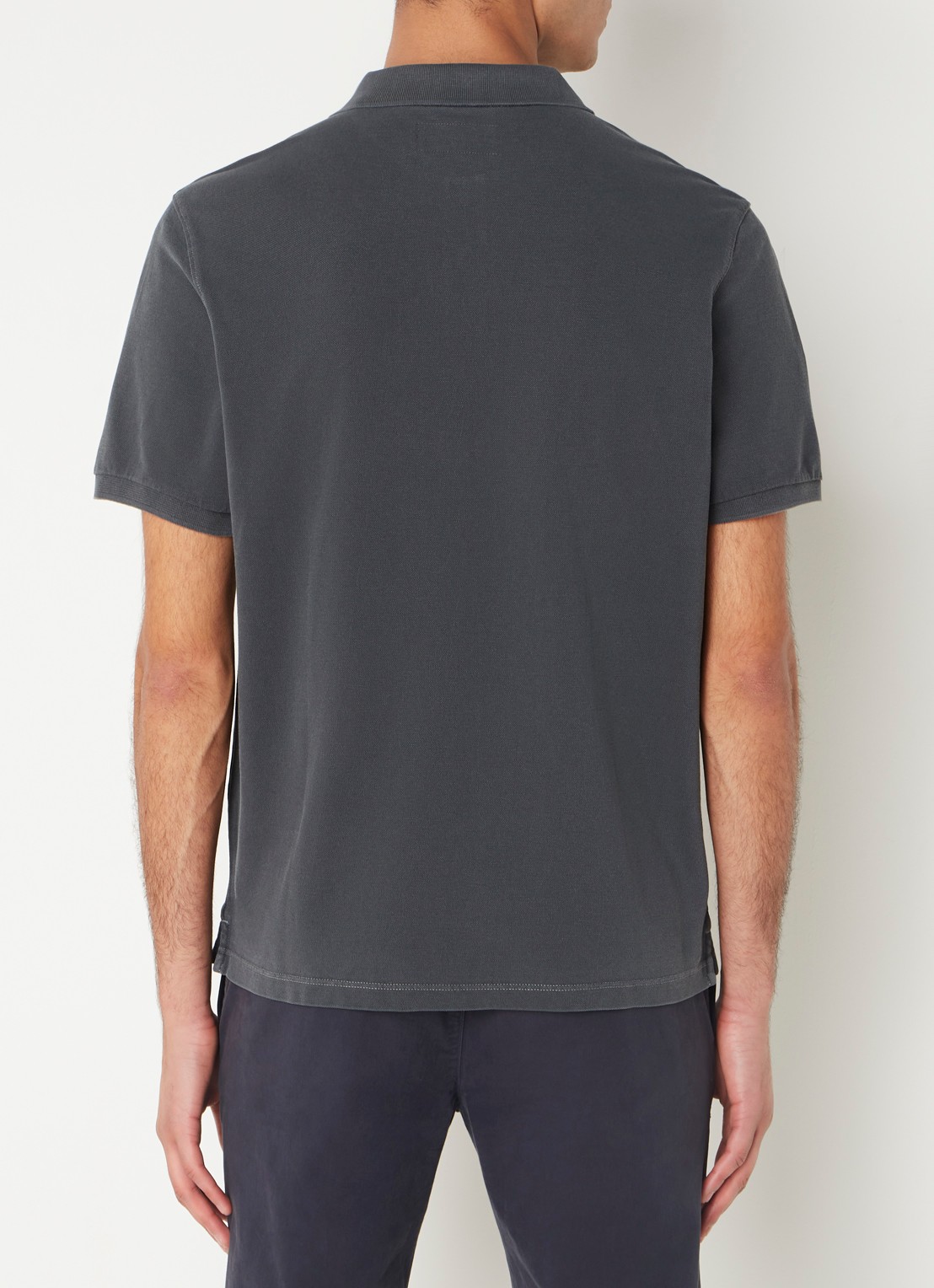 Marc O'Polo Regular fit polo met logoborduring - achterkant 3 antraciet