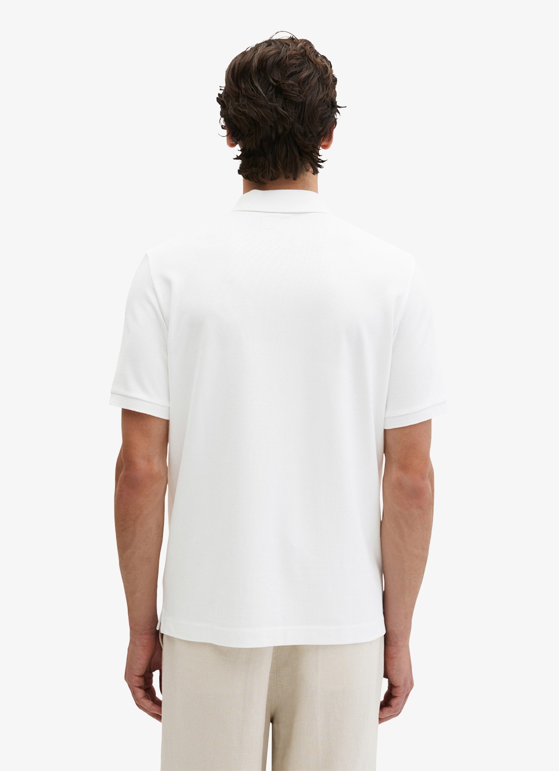 Marc O'Polo Regular fit polo met logoborduring - achterkant 5 white-0163 / wit