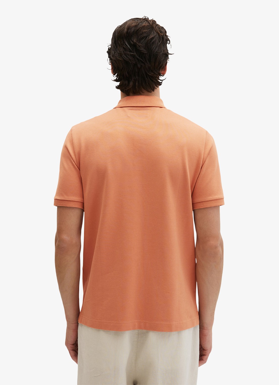 Marc O'Polo Regular fit polo met logoborduring - achterkant 4 faded coral-1738 / bruin