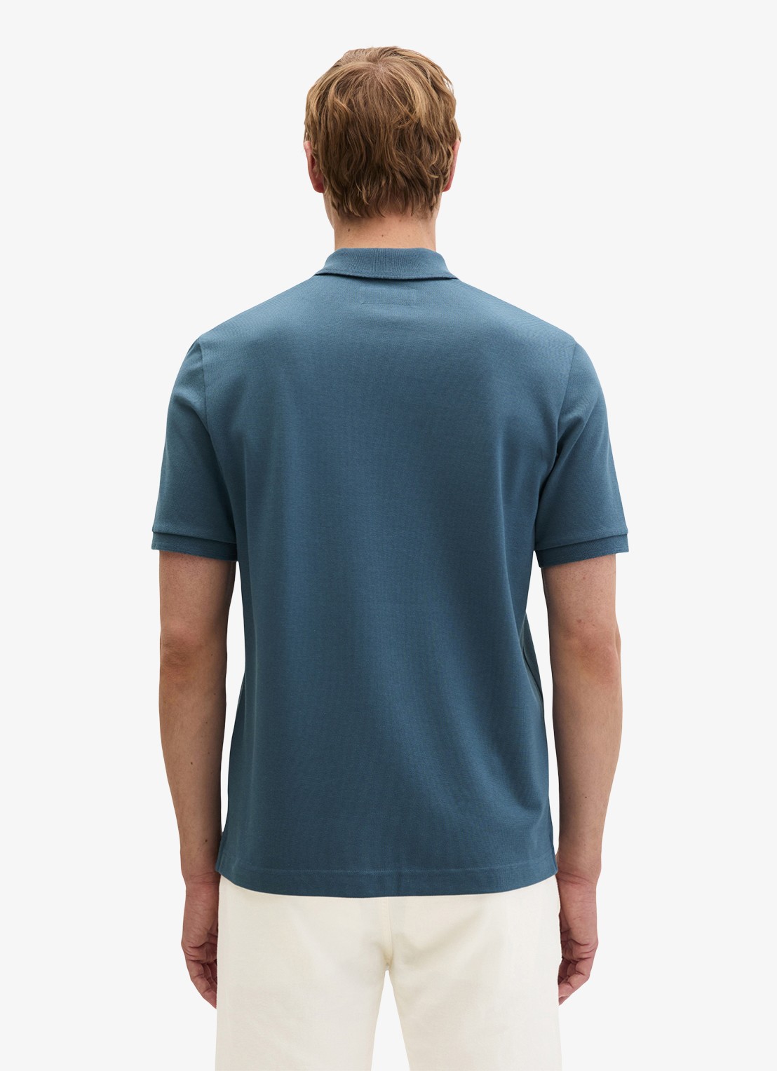 Marc O'Polo Regular fit polo met logoborduring - achterkant 6 stormy blue-4295 / blauw