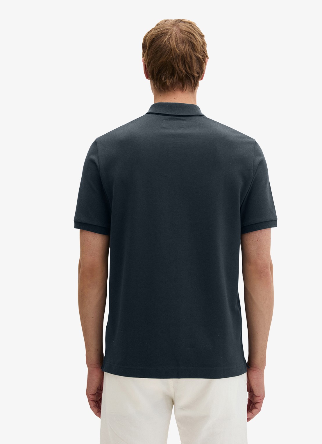 Marc O'Polo Regular fit polo met logoborduring - achterkant dark navy-4131 / blauw