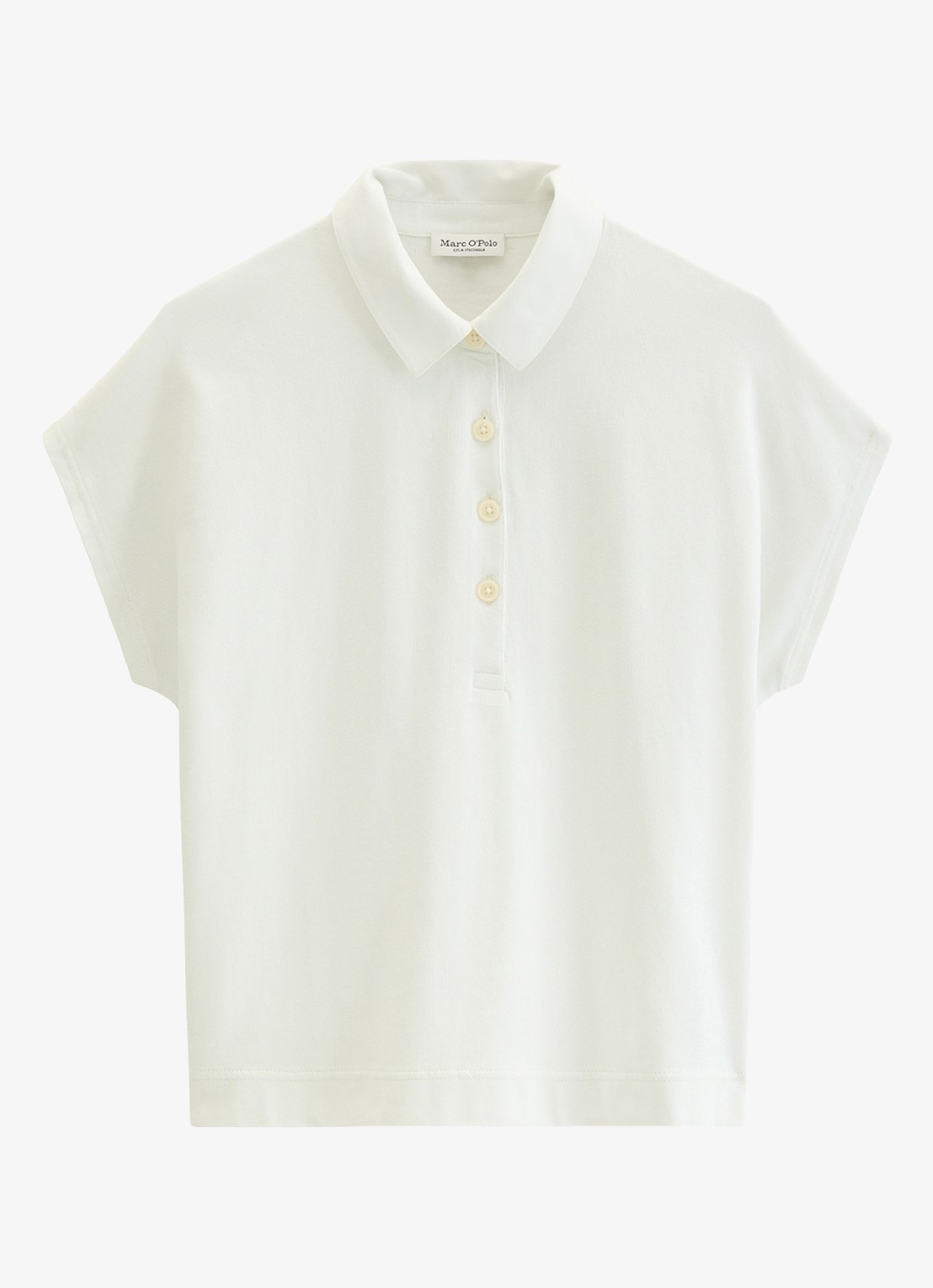 Marc O'Polo Regular fit polo van katoen - voorkant 2 wit