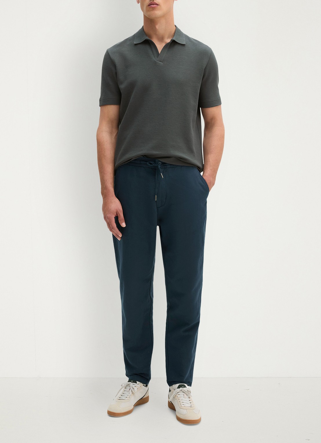 Marc O'Polo Regular fit polo - voorkant 3 donkergrijs