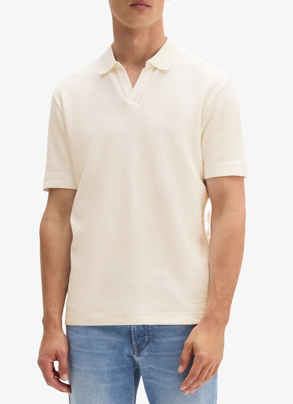 Marc O'Polo Regular fit polo - detail 4 creme