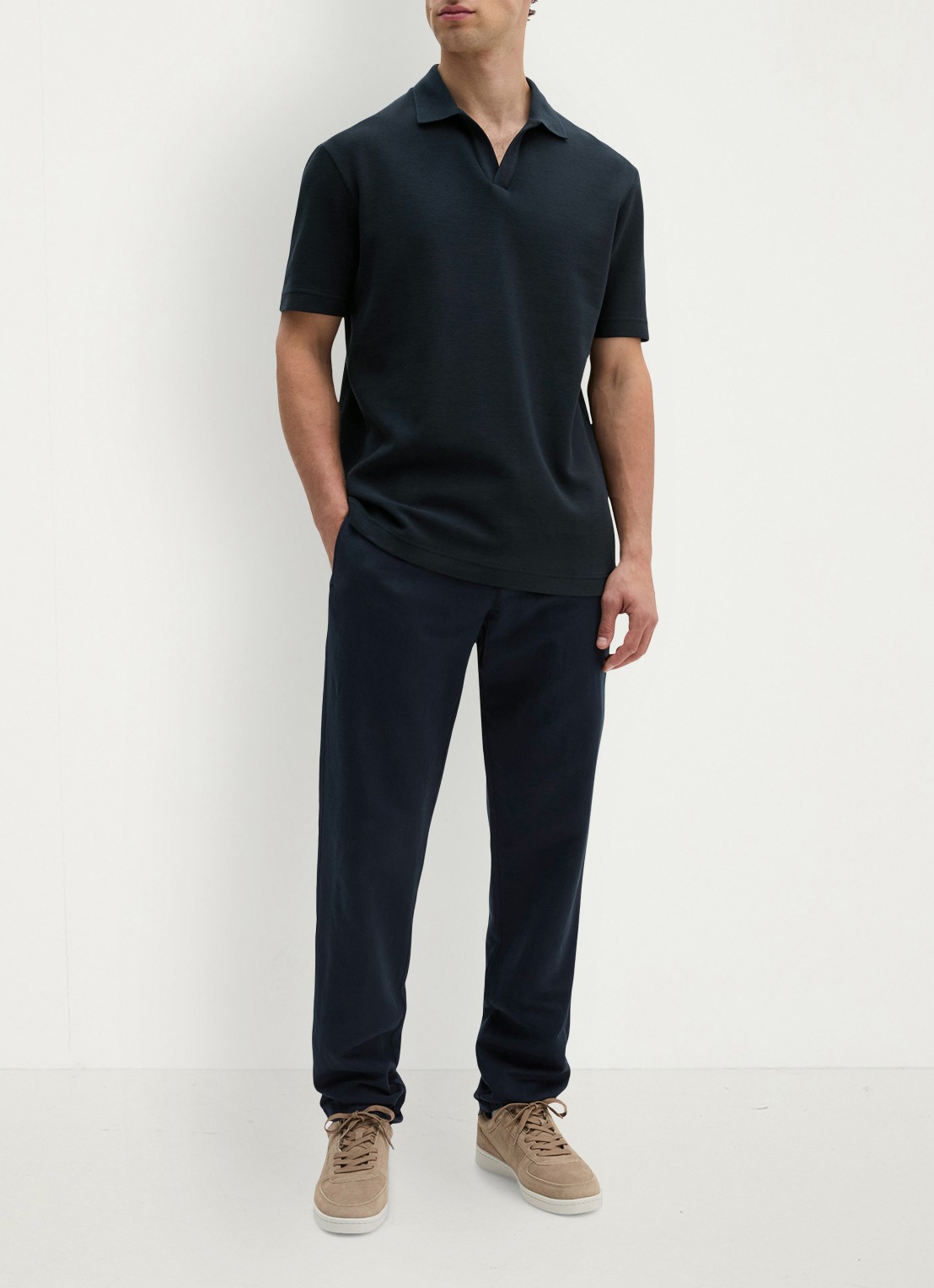 Marc O'Polo Regular fit polo - voorkant 3 donkerblauw