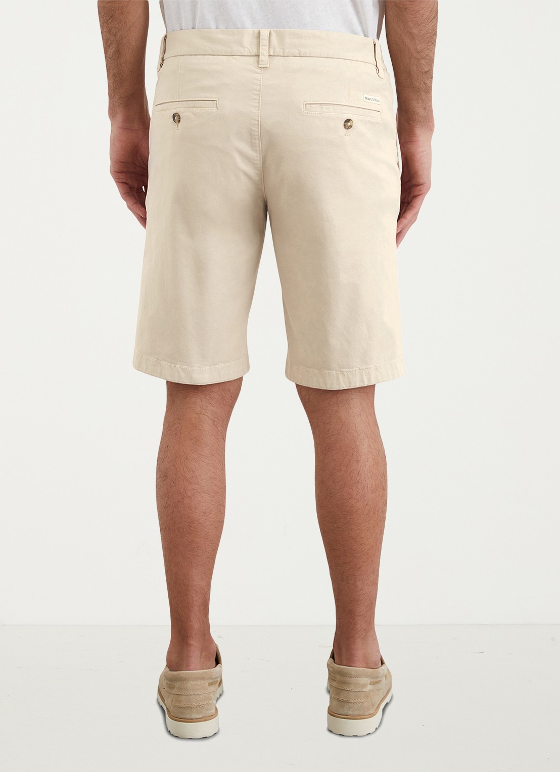Marc O'Polo Reso straight fit korte broek van  katoen - achterkant gray silk-707 / grijs