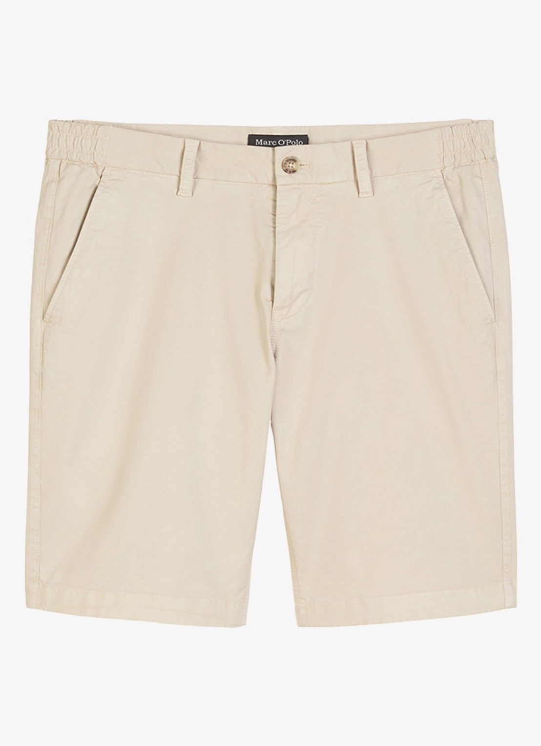 Marc O'Polo Reso straight fit korte broek van  katoen - voorkant 4 gray silk-707 / grijs