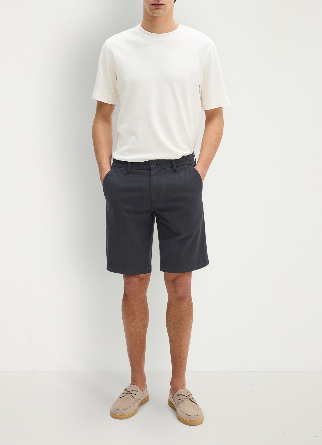 Marc O'Polo Reso straight fit korte broek van  katoen - voorkant 5 dark navy-4131