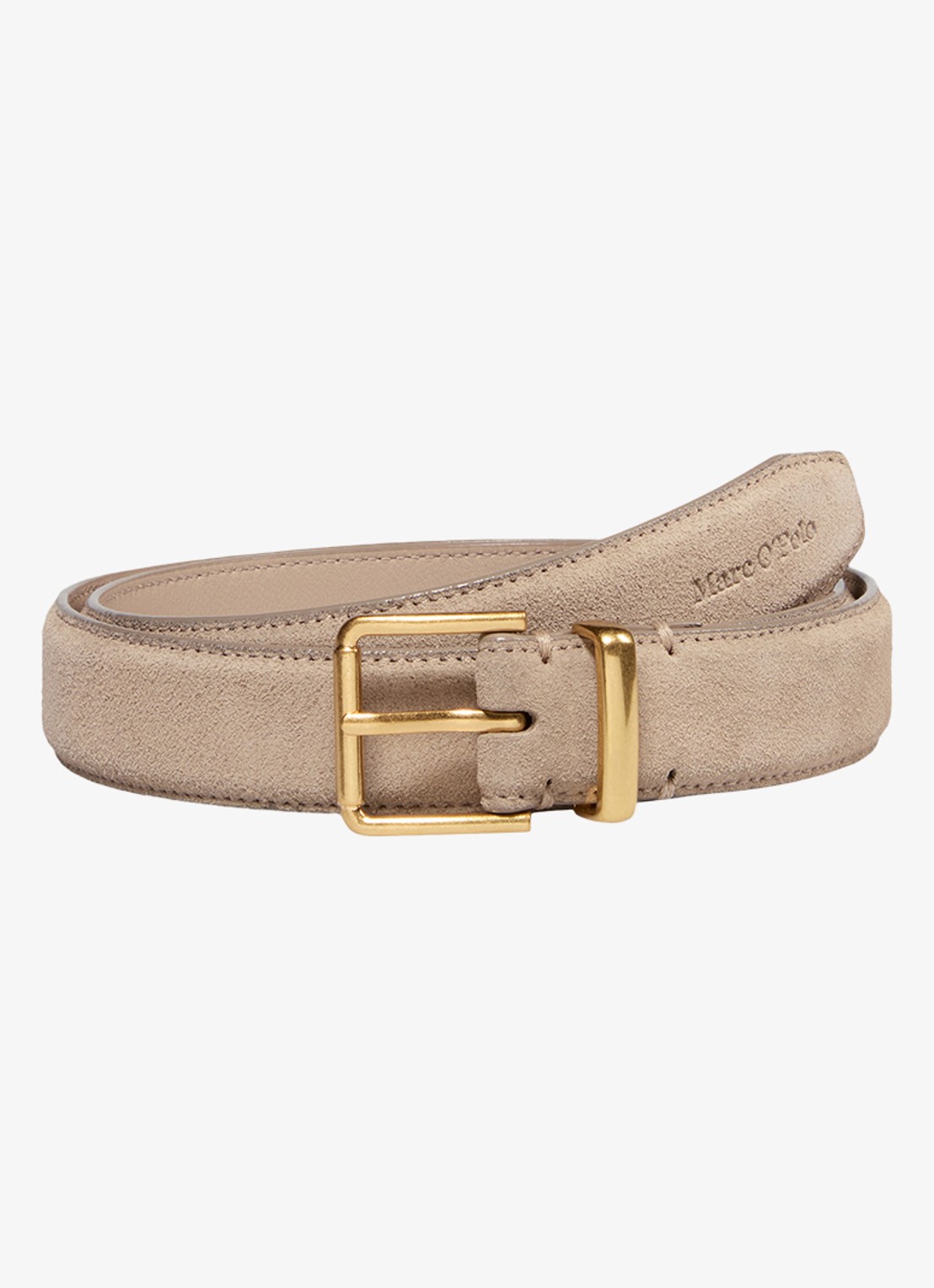 Marc O'Polo Riem van leer - voorkant beige