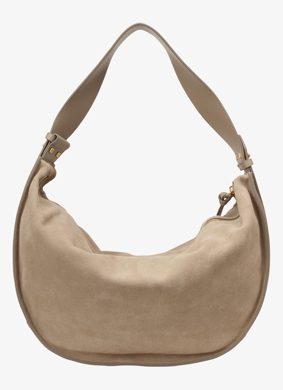Marc O'Polo Schoudertas van suède  met verstelbare schouderriem - detail 4 earthy taupe / beige