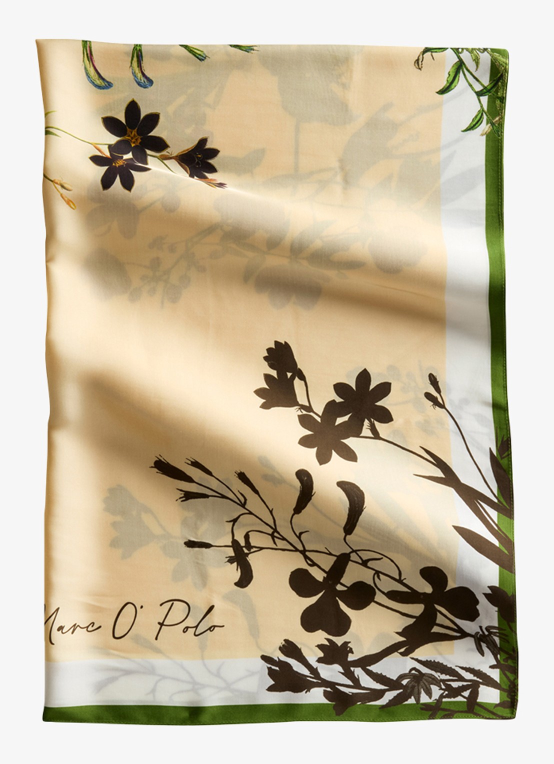 Marc O'Polo Sjaal met bloemenprint 85 cm x 85 cm - detail 2 light beige multi 04 / beige