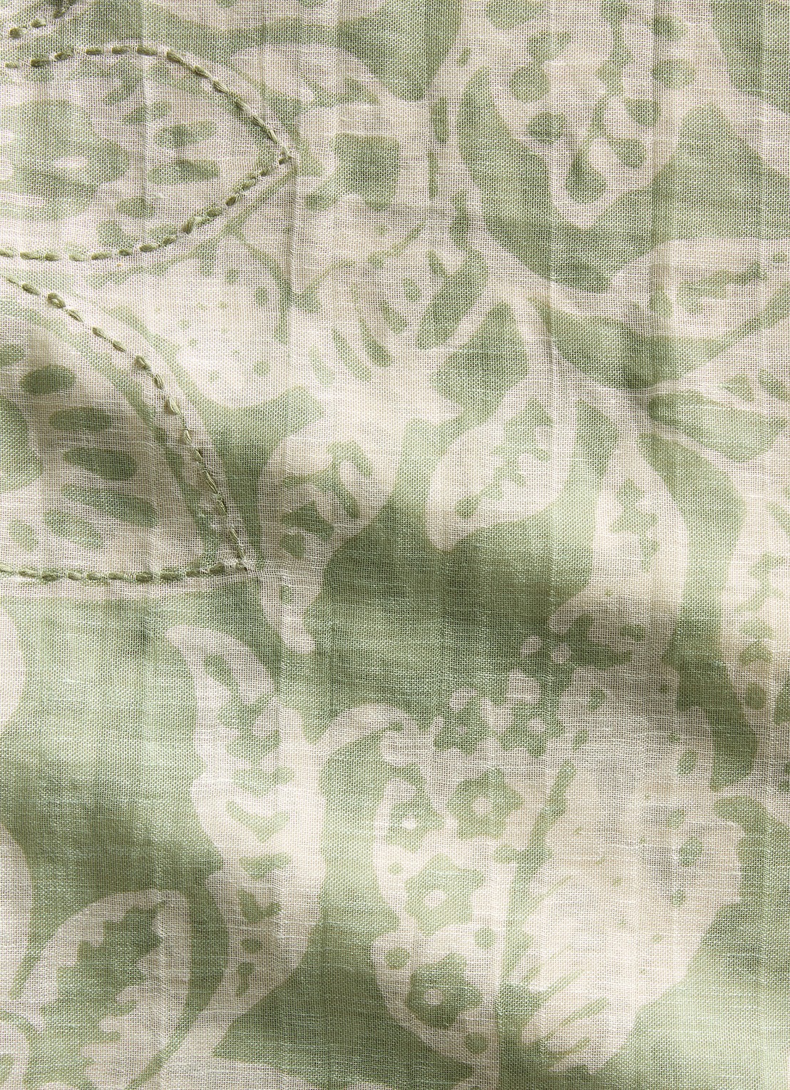 Marc O'Polo Sjaal met bloemenprint - detail 4 lindegroen