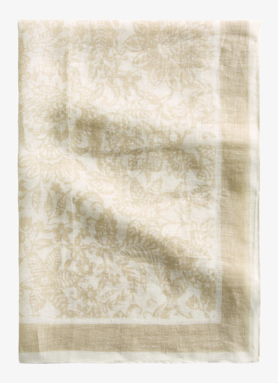 Marc O'Polo Sjaal met bloemenprint - voorkant beige