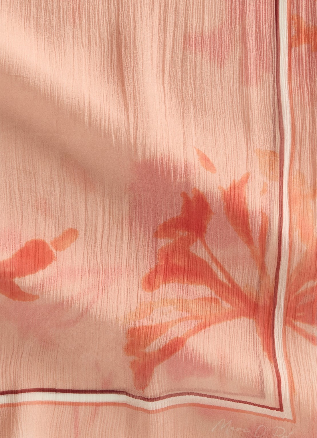 Marc O'Polo Sjaal met print - detail 2 medium orange_multi_2-9430 / oranje