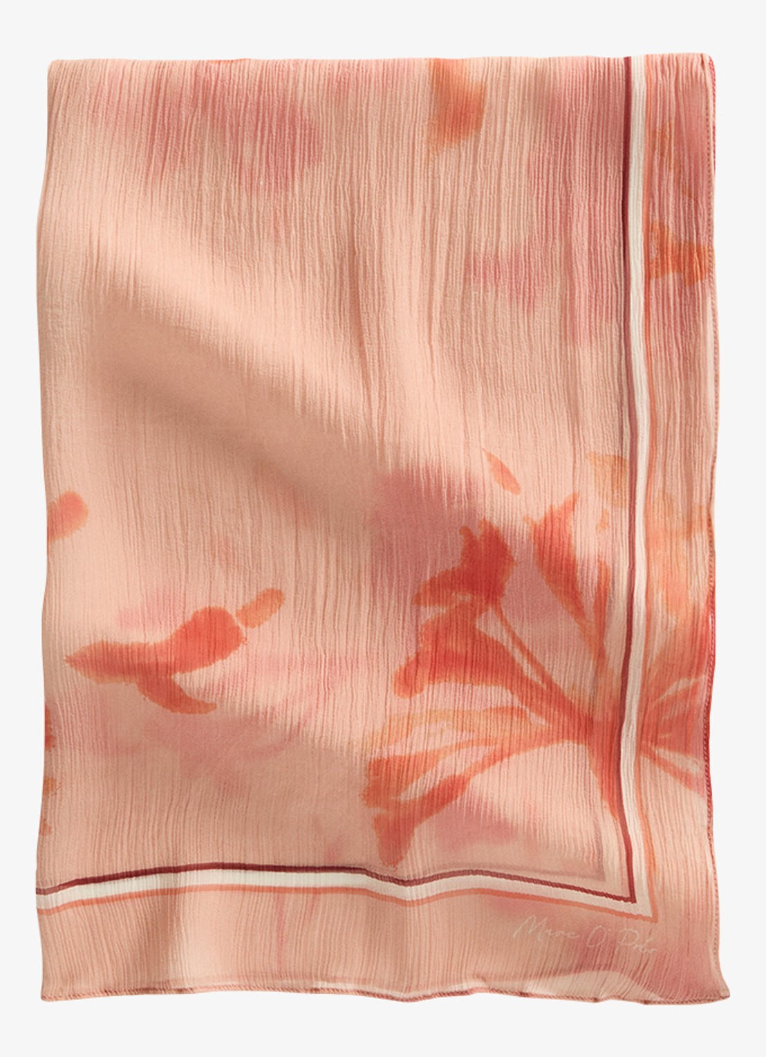 Marc O'Polo Sjaal met print - voorkant medium orange_multi_2-9430 / oranje