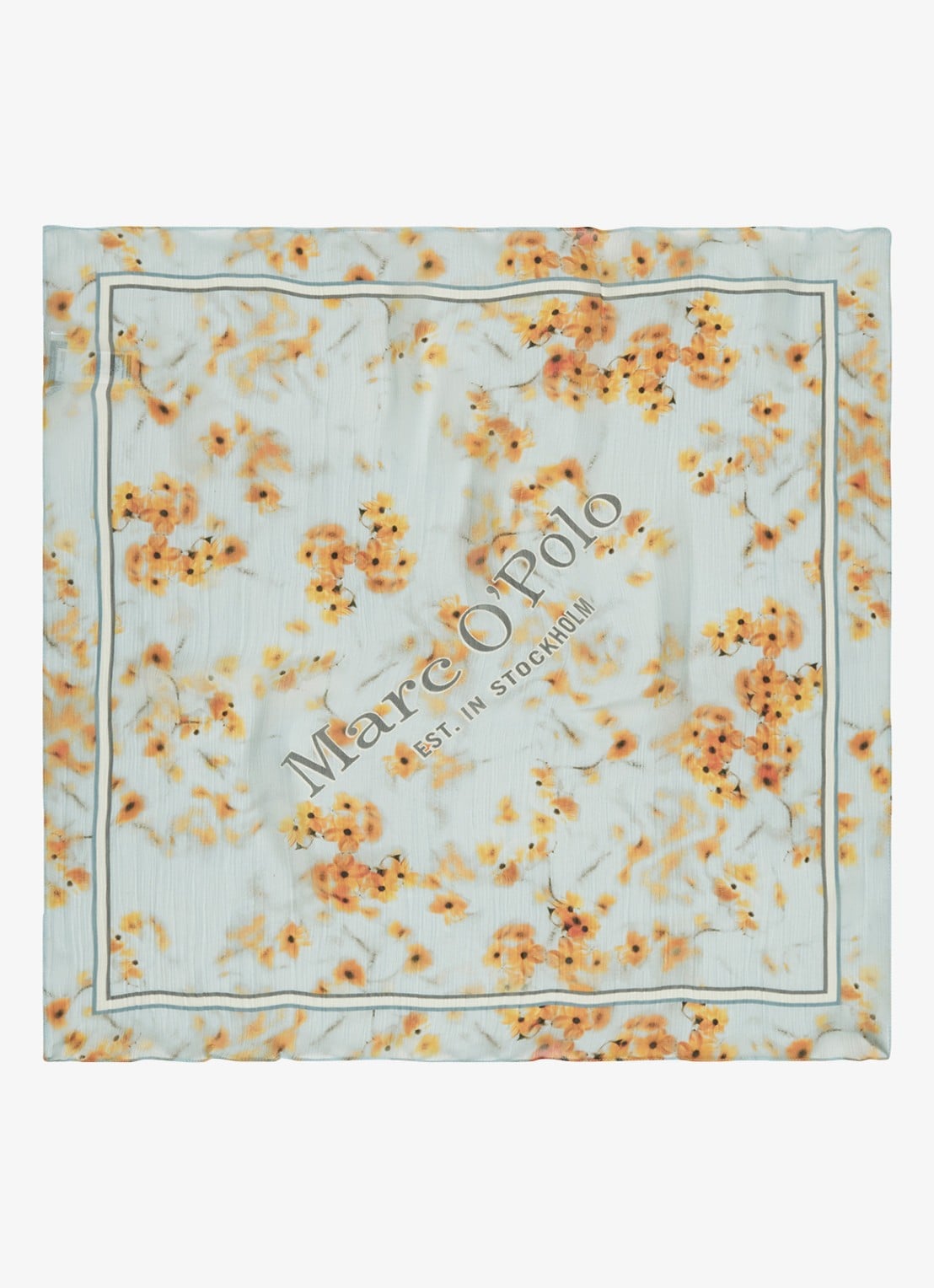 Marc O'Polo Sjaal met print - detail 3 bright blue-5138 / blauw