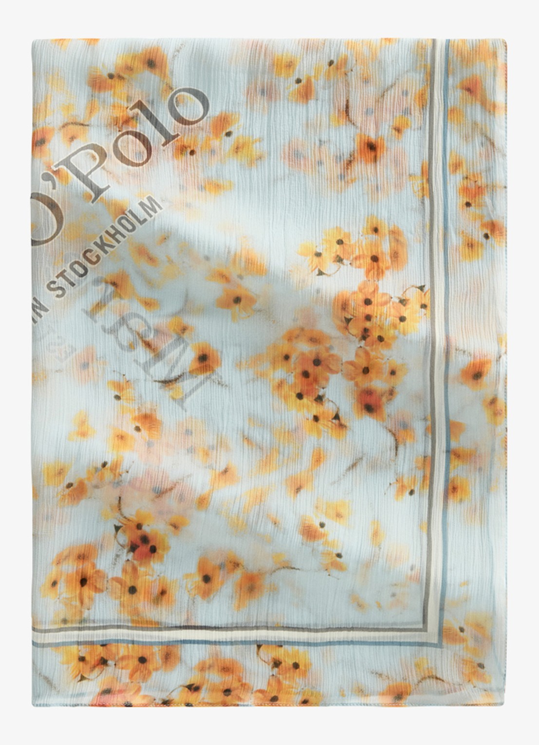 Marc O'Polo Sjaal met print - voorkant bright blue-5138 / blauw