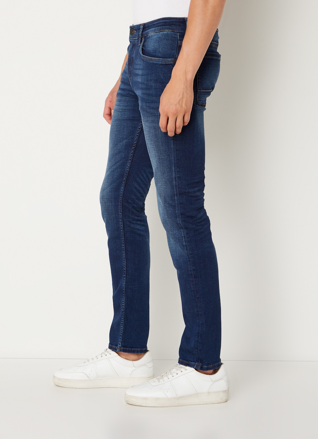 Marc O'Polo Skinny fit jeans met donkere wassing - detail 3 indigo