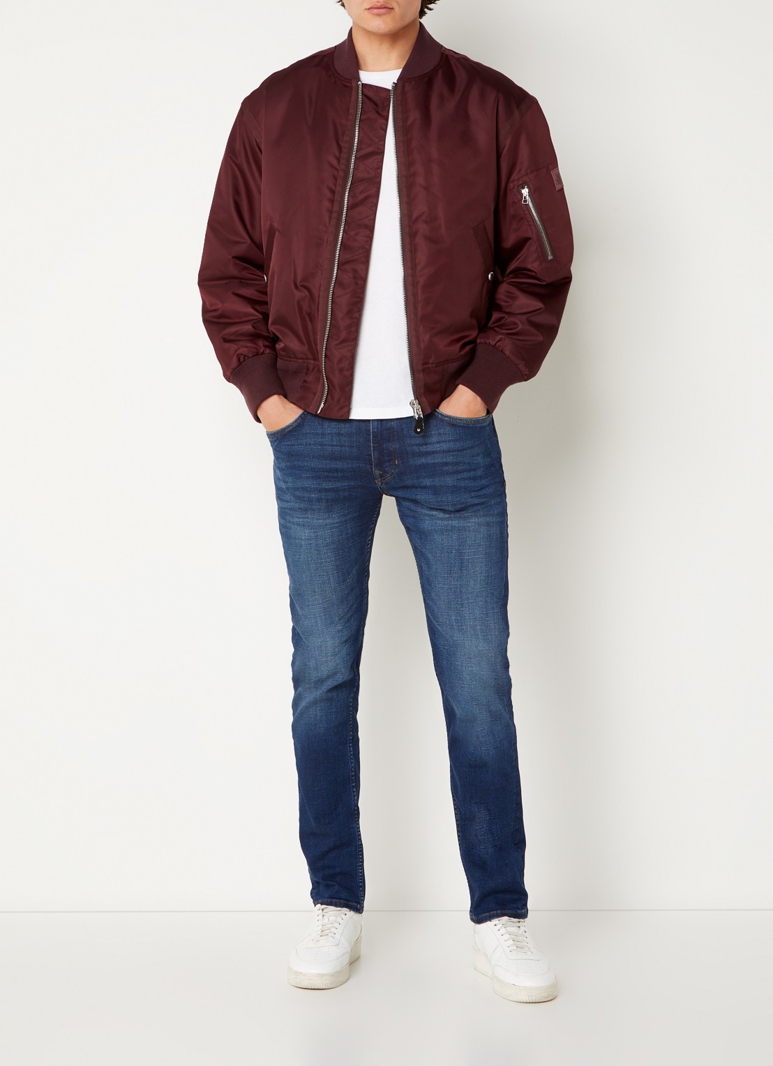 Marc O'Polo Skinny fit jeans met donkere wassing - voorkant 5 indigo