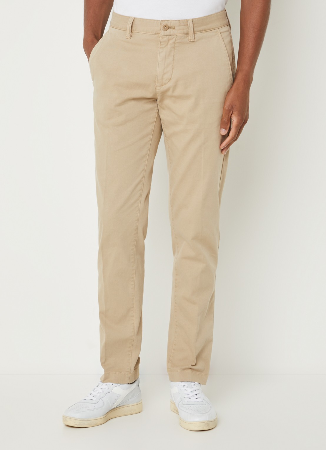 Marc O'Polo Stig shaped fit chino met stretch - detail pure cashmere-111 / beige
