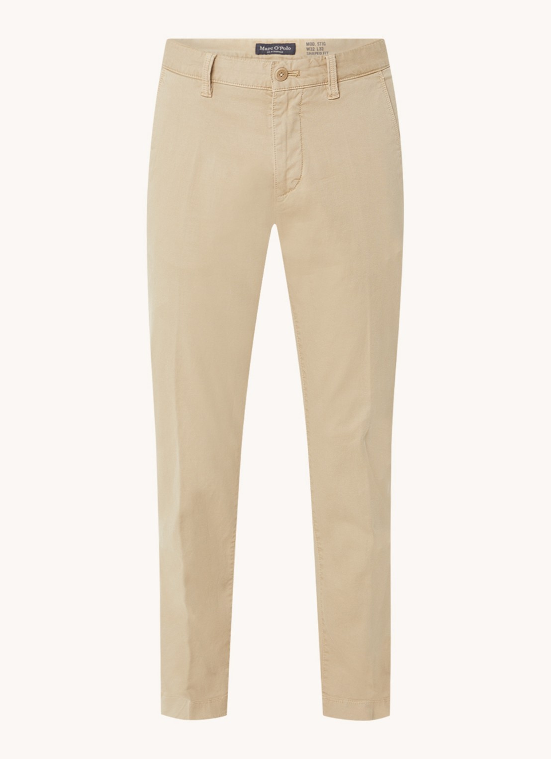 Marc O'Polo Stig shaped fit chino met stretch - voorkant 4 pure cashmere-111 / beige