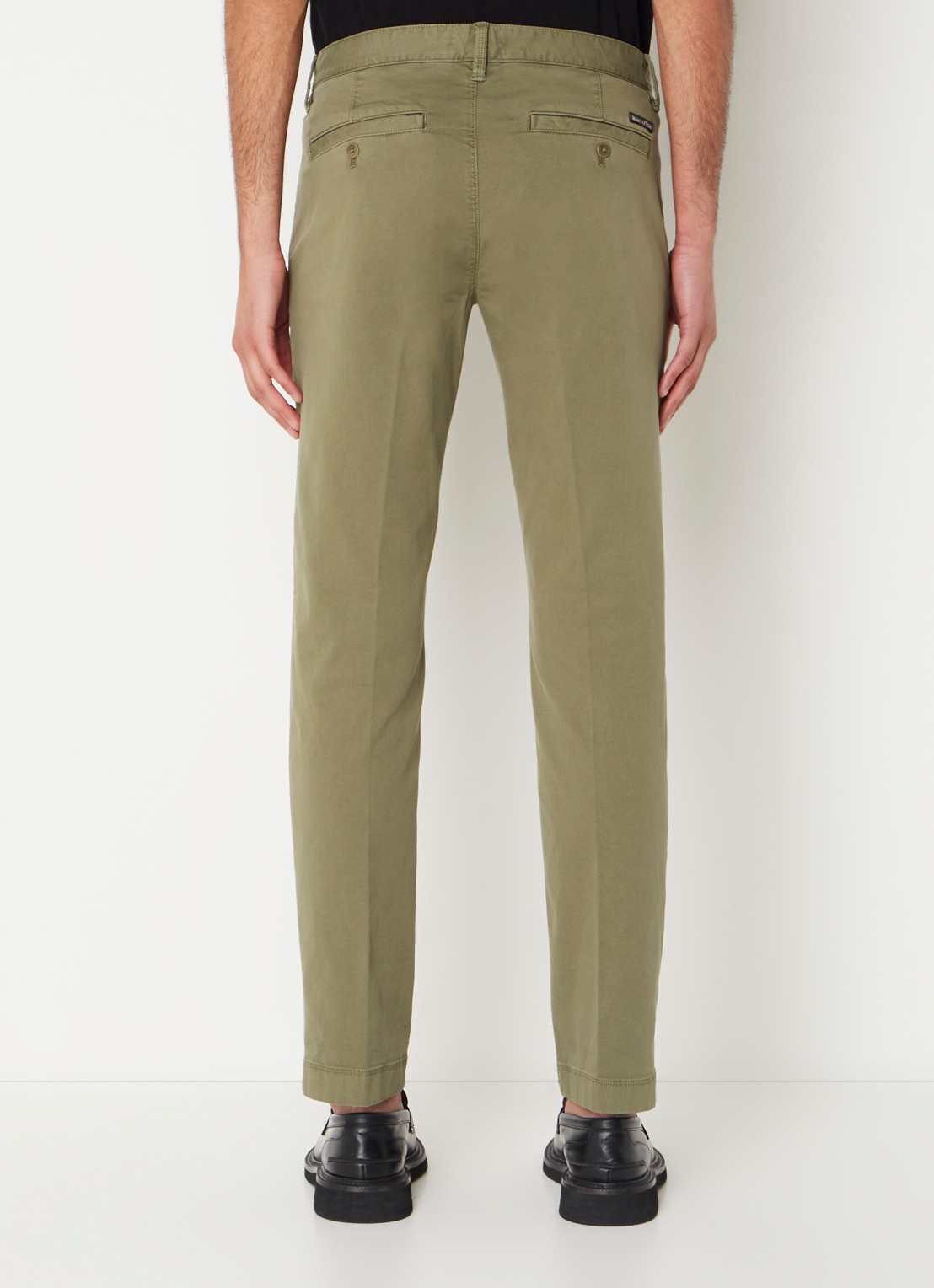 Marc O'Polo Stig shaped fit chino met stretch - achterkant groen