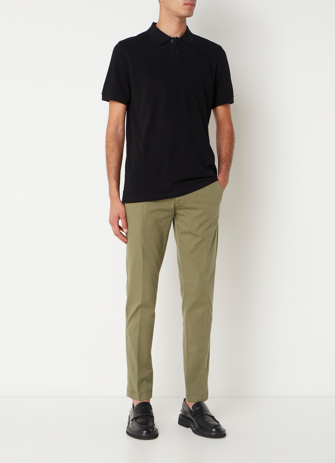 Marc O'Polo Stig shaped fit chino met stretch - voorkant 5 groen