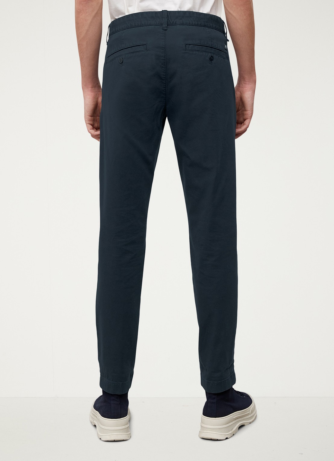 Marc O'Polo Stig shaped fit chino met stretch - achterkant 4 blauw