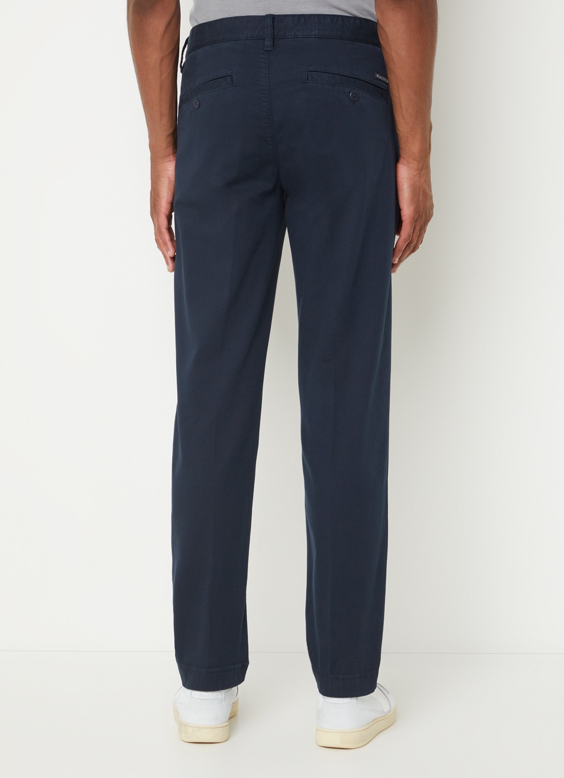 Marc O'Polo Stig shaped fit chino met stretch - achterkant 5 blauw
