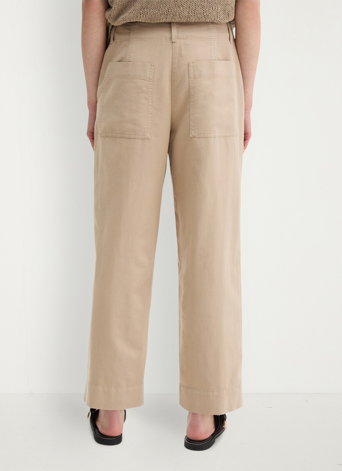 Marc O'Polo Straight fit broek in lyocell blend - achterkant beige