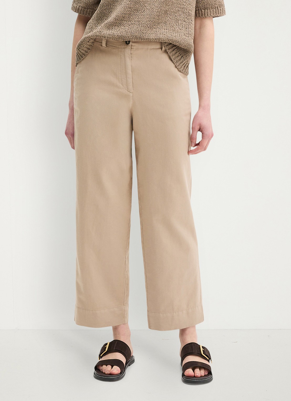 Marc O'Polo Straight fit broek in lyocell blend - detail 2 beige