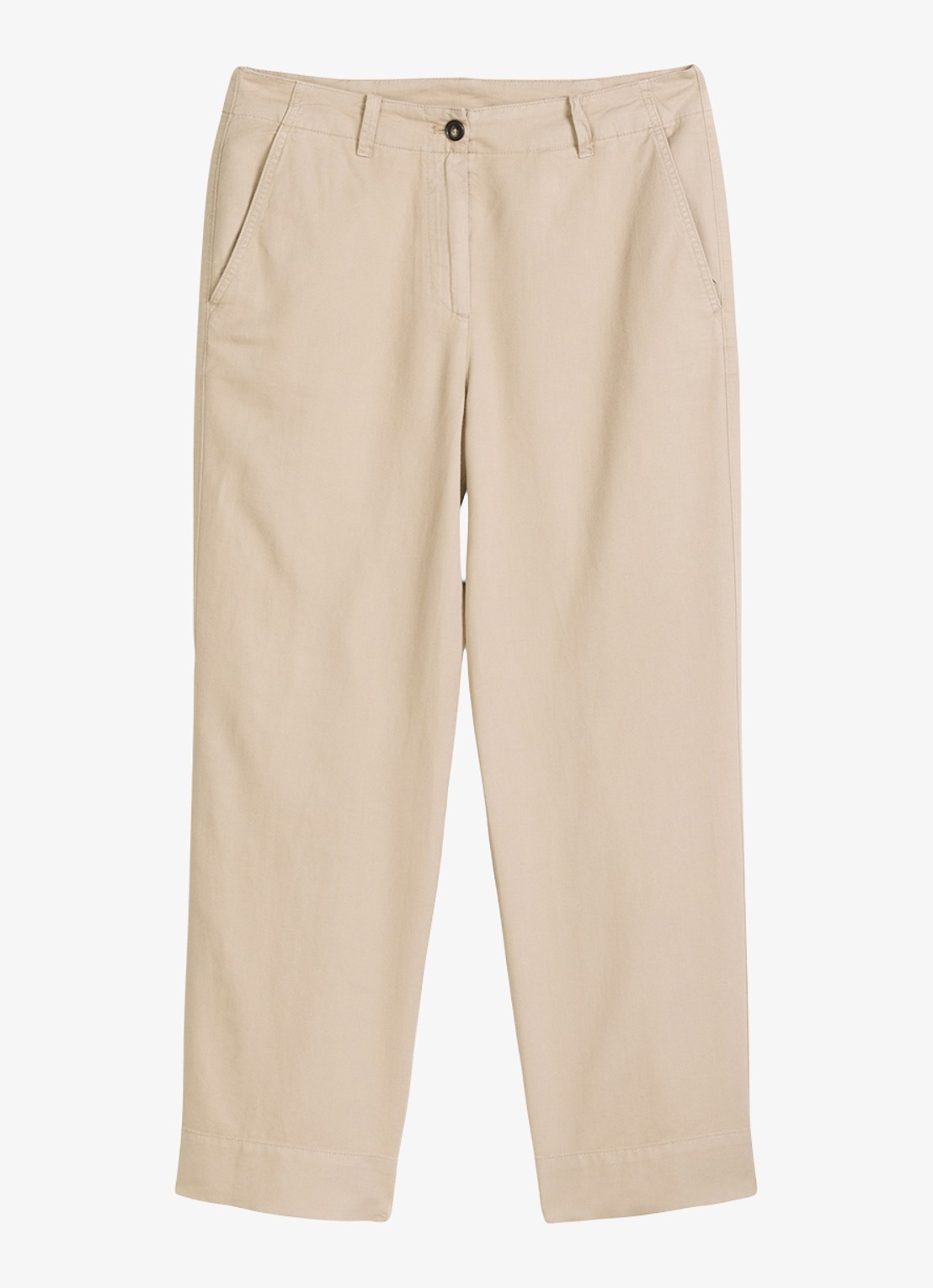 Marc O'Polo Straight fit broek in lyocell blend - voorkant 4 beige