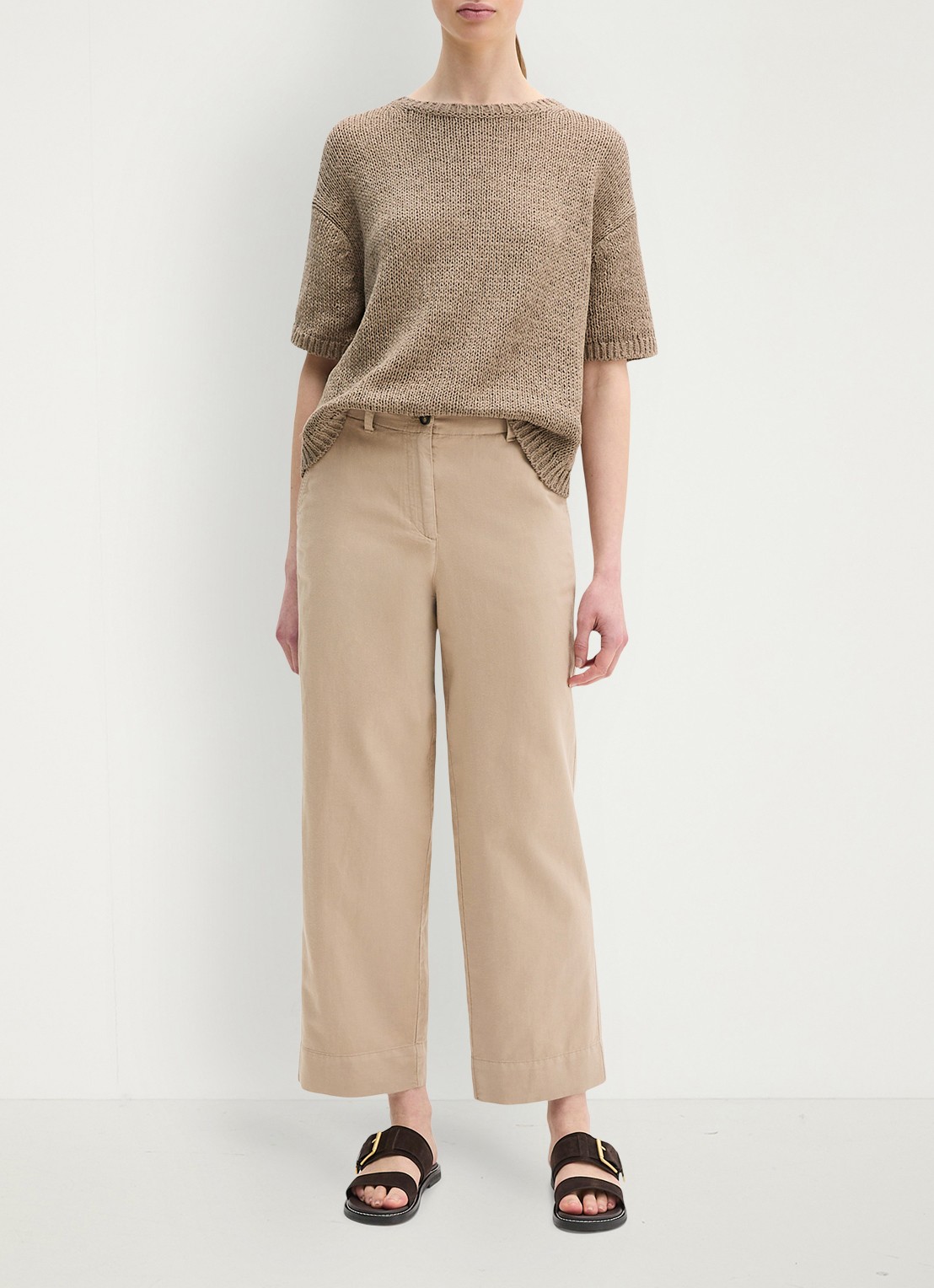 Marc O'Polo Straight fit broek in lyocell blend - voorkant 5 beige