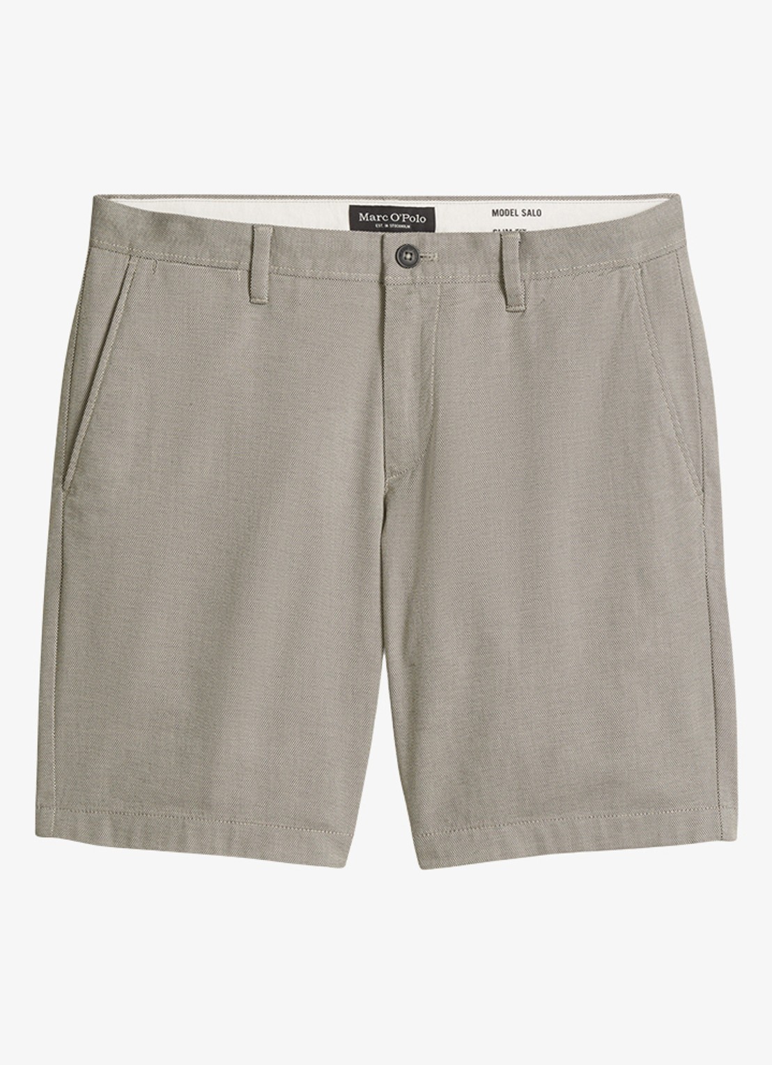Marc O'Polo Straight fit korte broek met steekzakken - voorkant black 48-0140 / grijs
