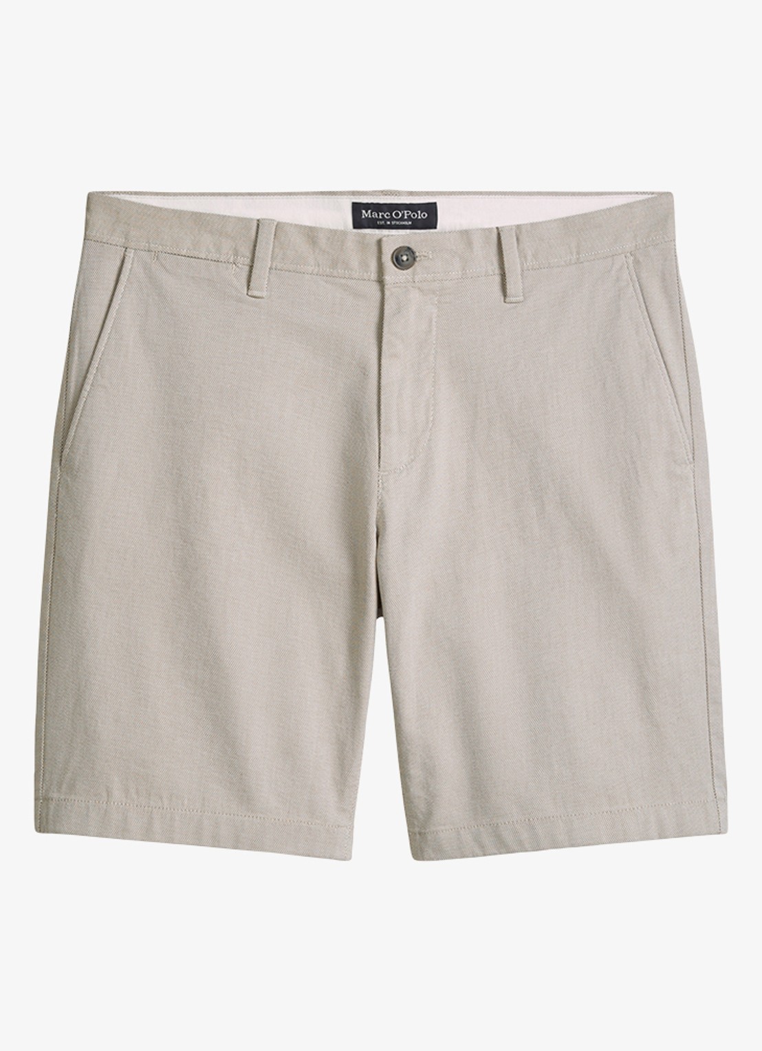 Marc O'Polo Straight fit korte broek met steekzakken - voorkant light green 34-4090 / beige