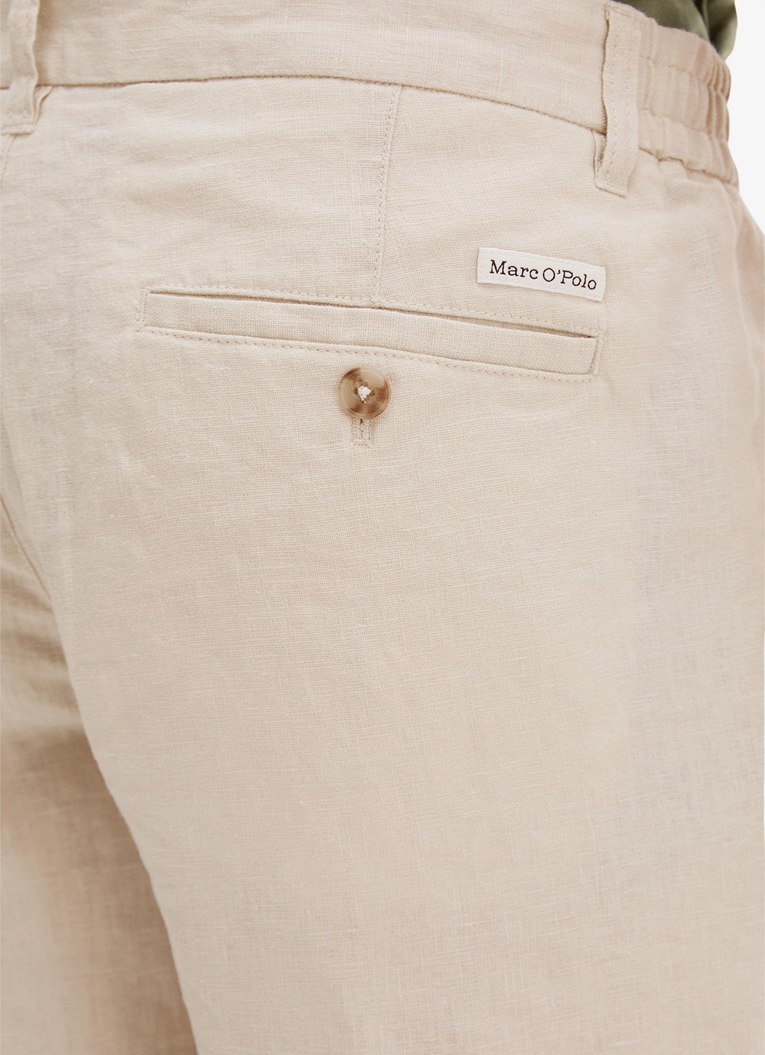 Marc O'Polo Straight fit korte broek van linnen - detail 2 grey silk-0924 / grijs