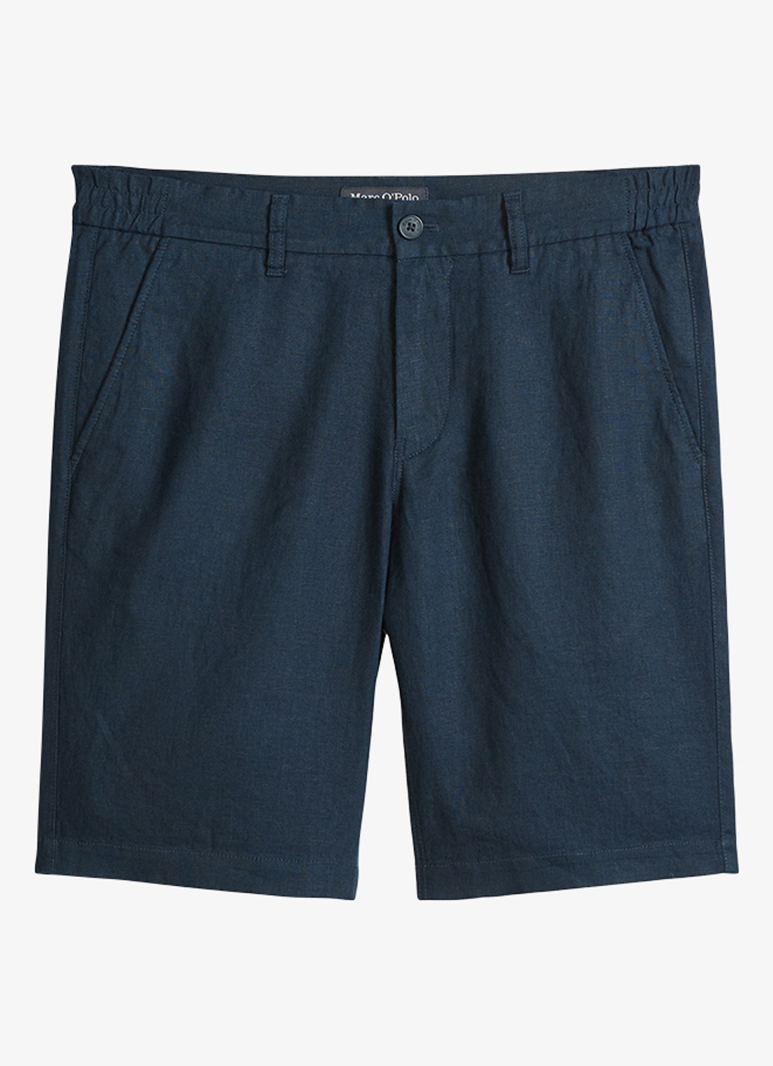 Marc O'Polo Straight fit korte broek van linnen - voorkant dark navy-4131 / blauw