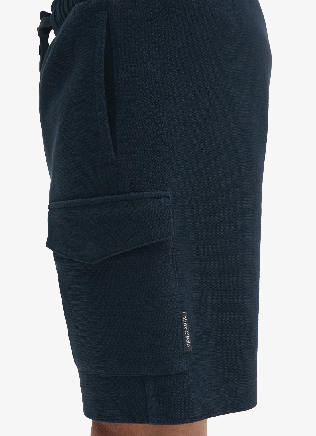 Marc O'Polo Straight fit korte joggingbroek met trekkoord - detail 5 dark navy-4131 / blauw