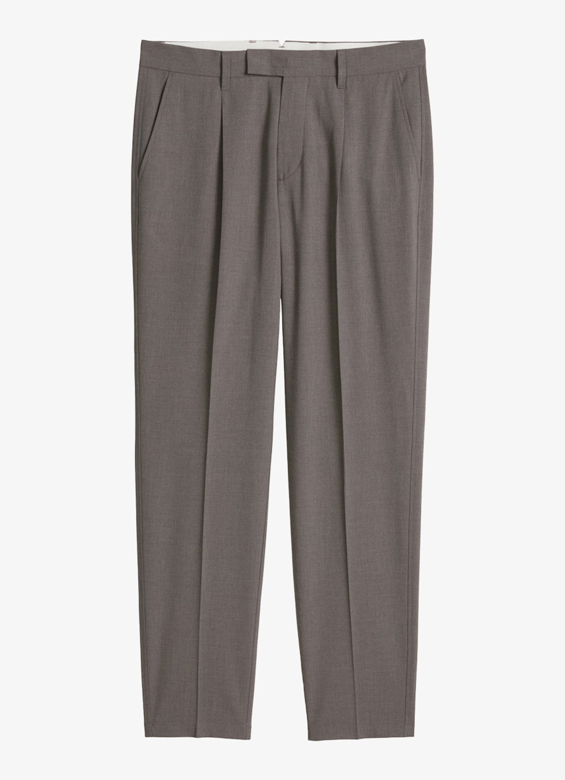 Marc O'Polo Straight fit pantalon in wolblend met steekzakken - voorkant 4 bruin