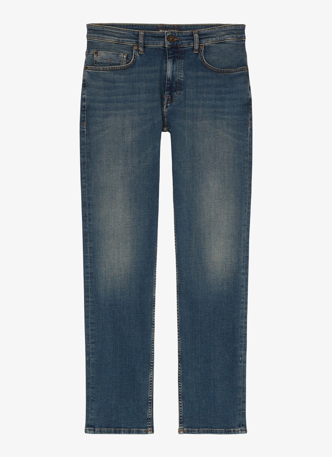 Marc O'Polo Straight leg jeans met donkere wassing - voorkant deep indigo vintage-089 / blauw
