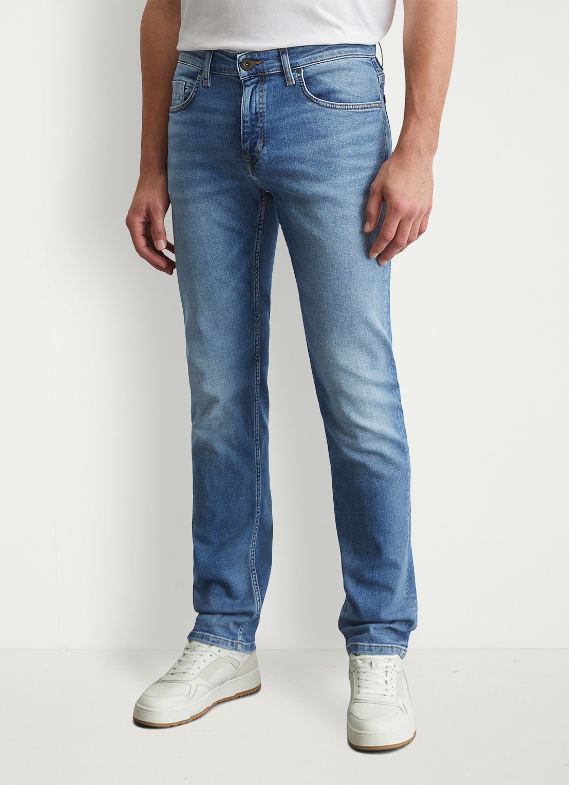 Marc O'Polo Straight leg jeans met donkere wassing - detail 5 deep indigo vintage-089 / blauw