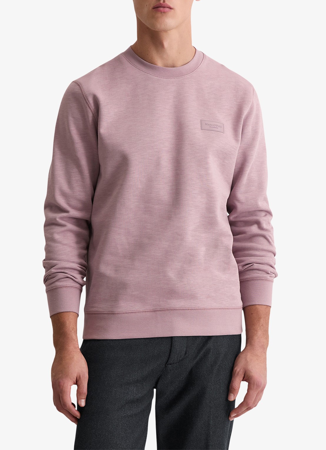 Marc O'Polo Sweater met logo - detail 4 lichtroze