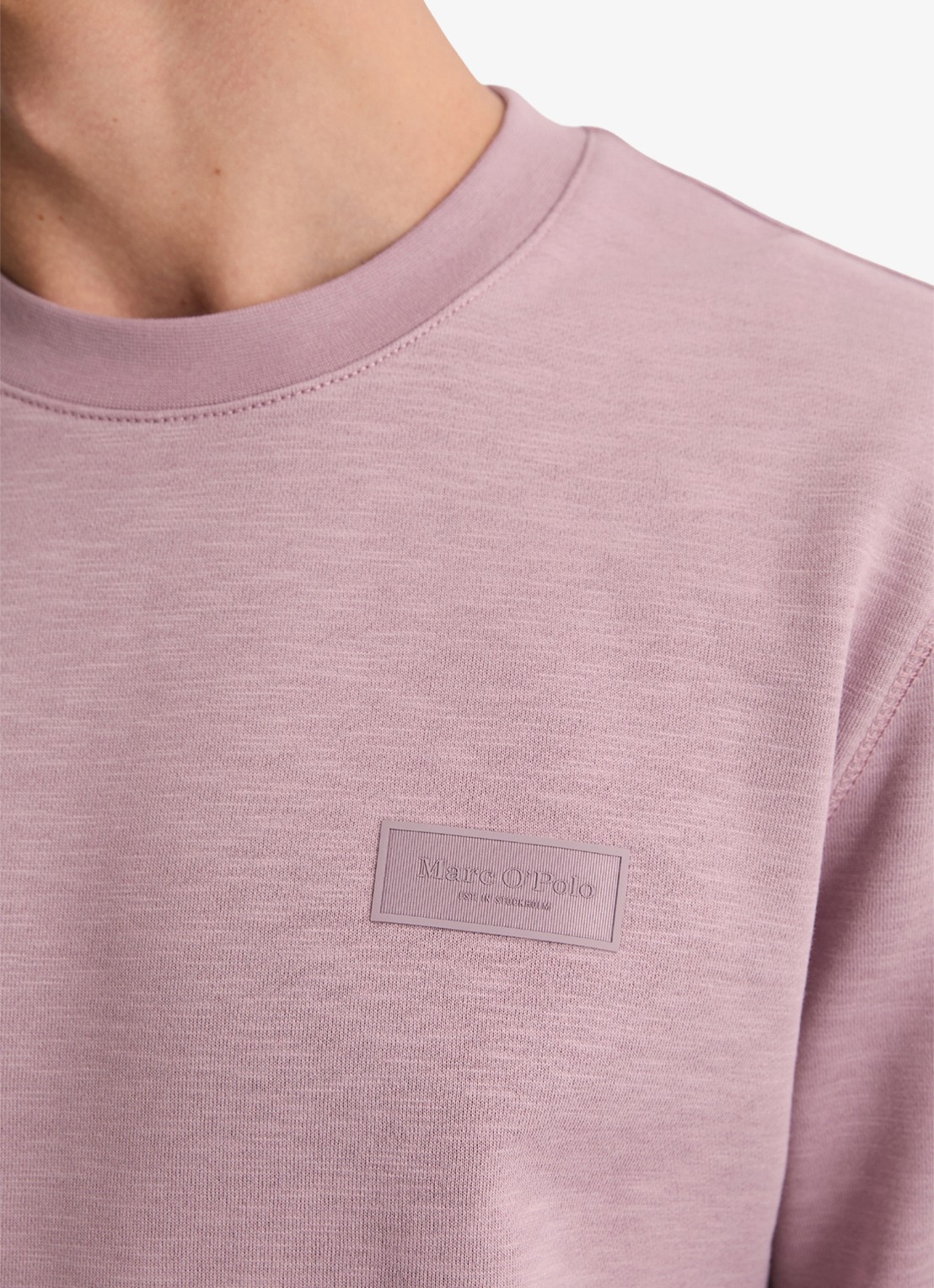 Marc O'Polo Sweater met logo - detail 5 lichtroze