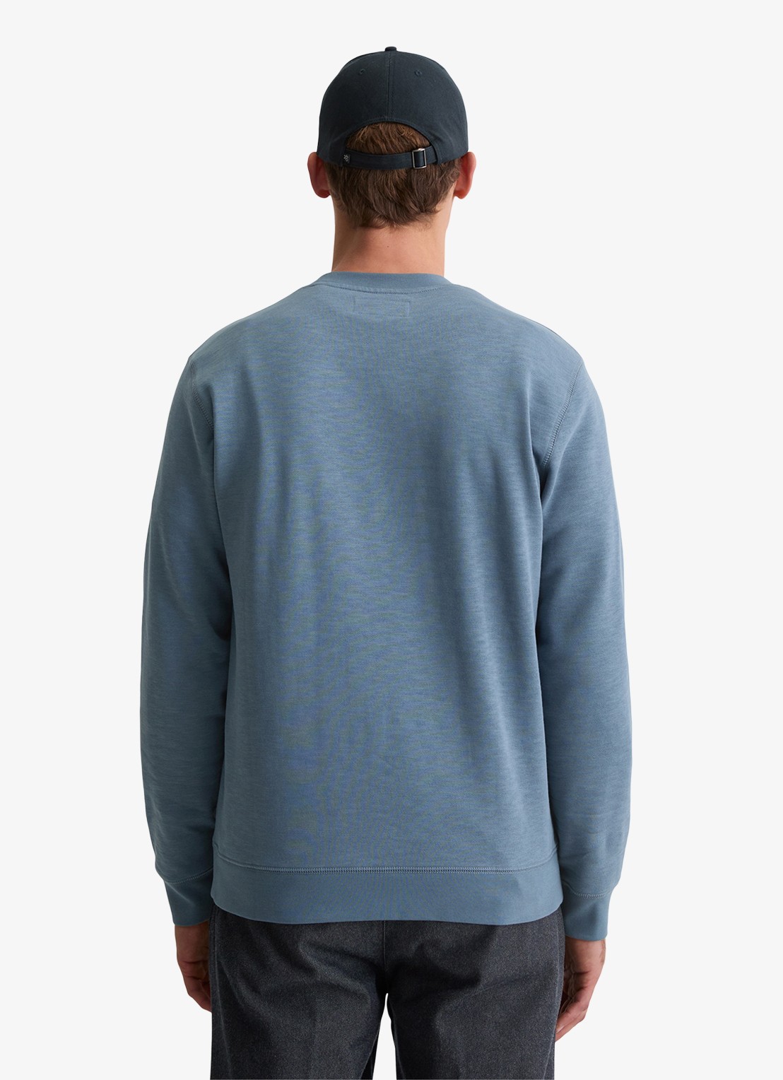 Marc O'Polo Sweater met logo - achterkant 5 blauwgrijs